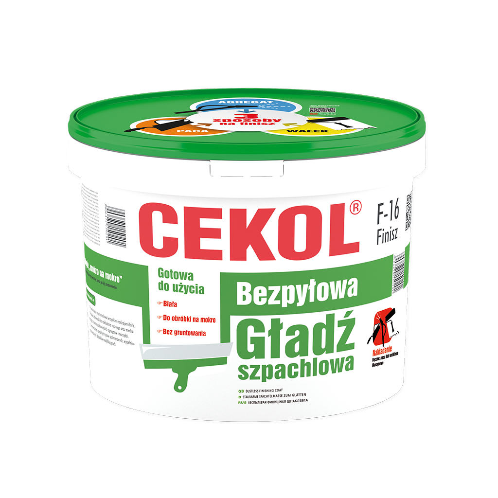 PROFESJONALNA GOTOWA DO UŻYCIA BIAŁA GŁADŹ SZPACHLOWA 20KG CEKOL