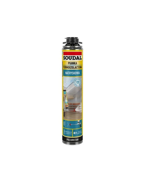SOUDAL PIANA PUR TERMOIZOLACYJNA NATRYSKOWA ZAMIAST WEŁNY AKUSTYCZNA 700ml