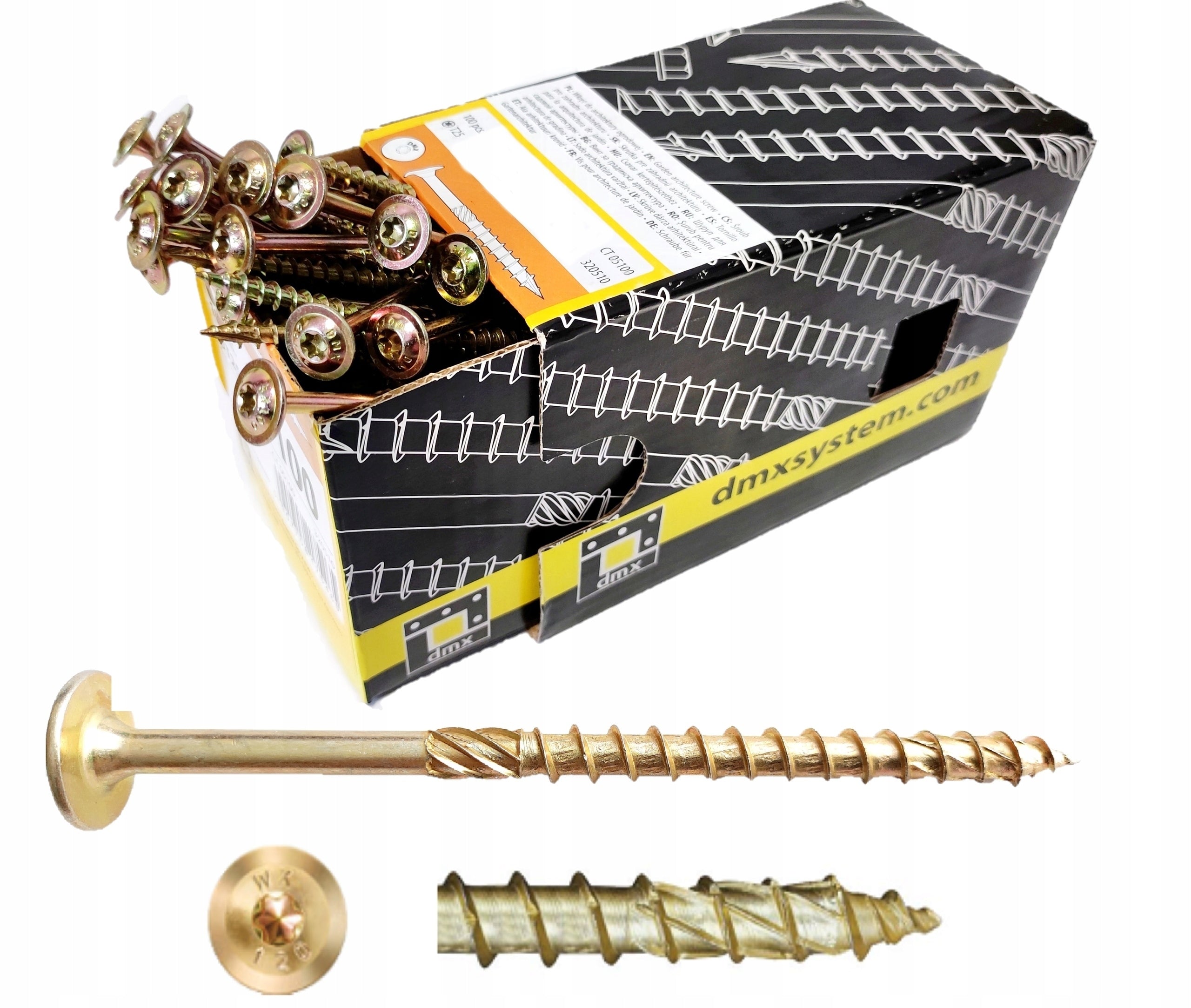Wkręty TALERZOWE do drewna ciesielskie 8x40 Torx 100 szt