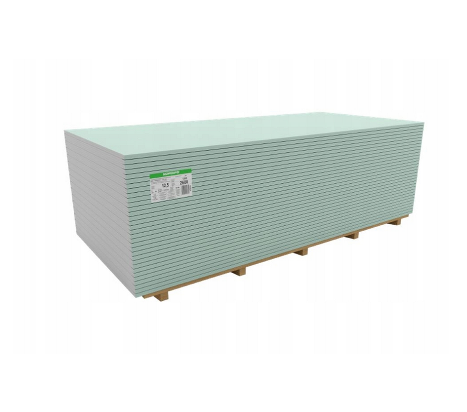 Płyta gipsowa impregnowana GKBI TYP H2 2600 x 1200 x 12.5 mm NORGIPS