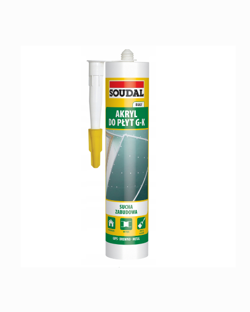 SOUDAL AKRYL DO PŁYT G-K BIAŁY 280ML