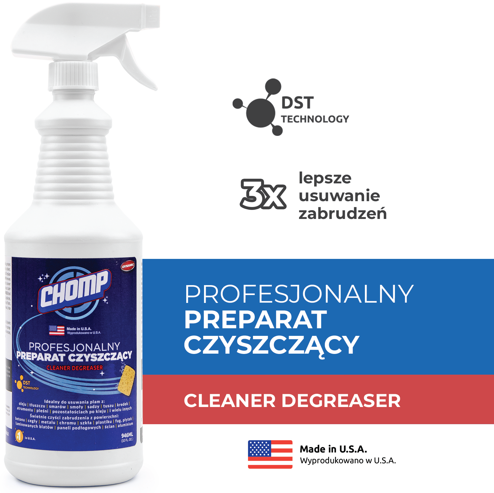 Dynamic Chomp Cleaner Degreaser Płyn czyszczący do sprzątania uniwersalny